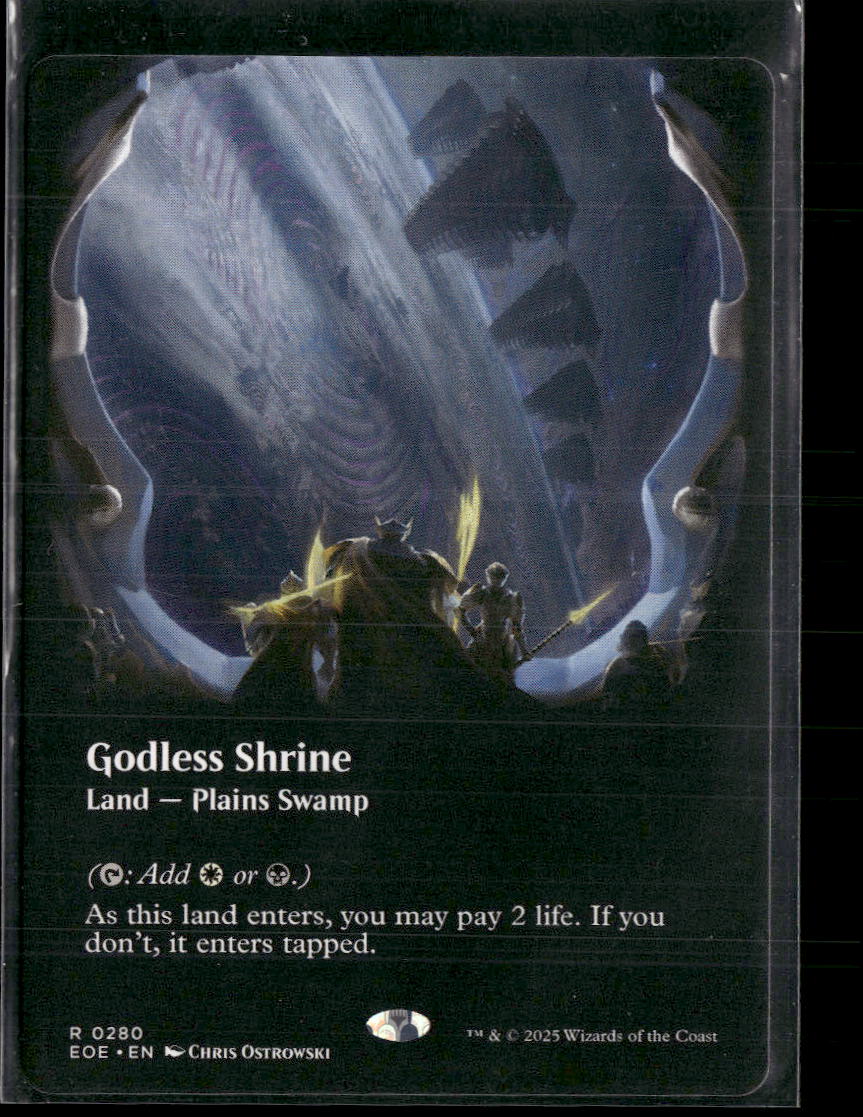 Edge of Eternities Godless Shrine (Borderless) (Galaxy Foil) #375