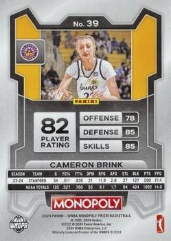 Cameron Brink 2024 Panini Prizm Monopoly WNBA #39