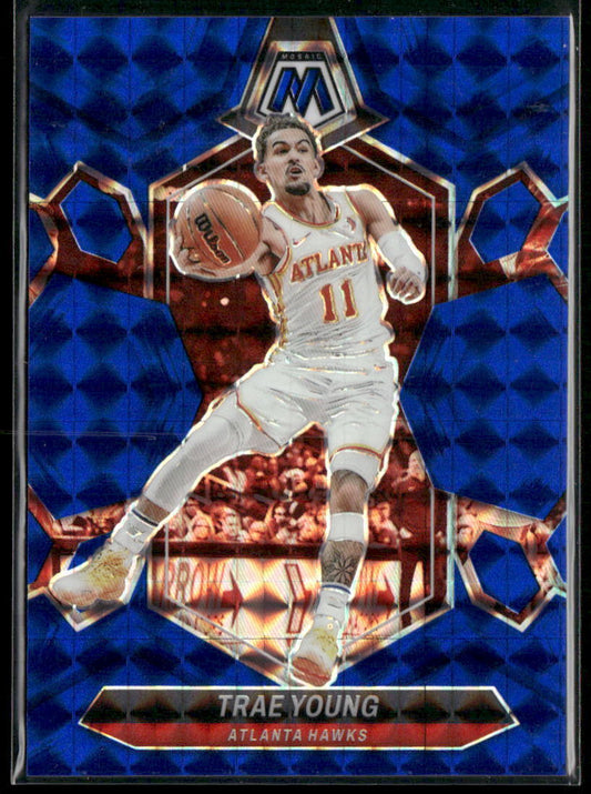 2023-24 Panini Mosaic #107 Trae Young Blue #/199