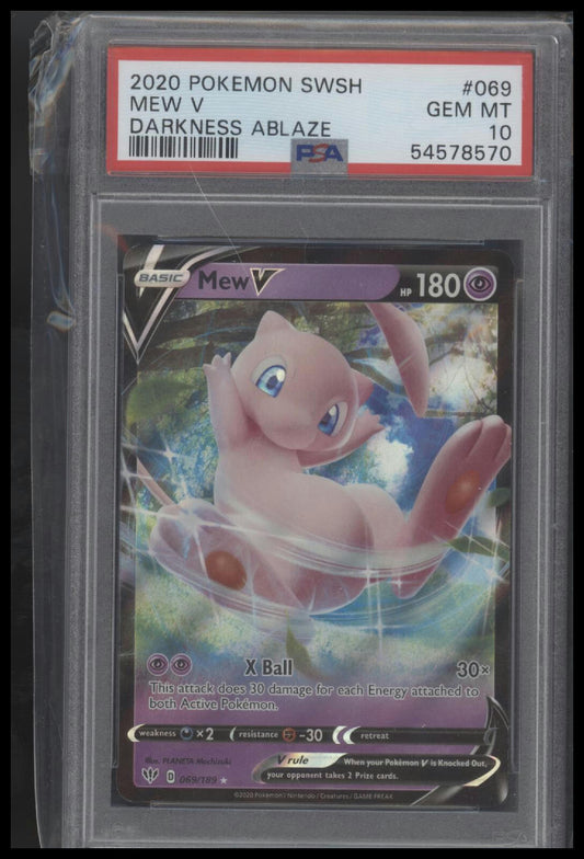2020 Pokemon Sword & Shield Darkness Ablaze #069 Mew V Darkness Ablaze PSA 10