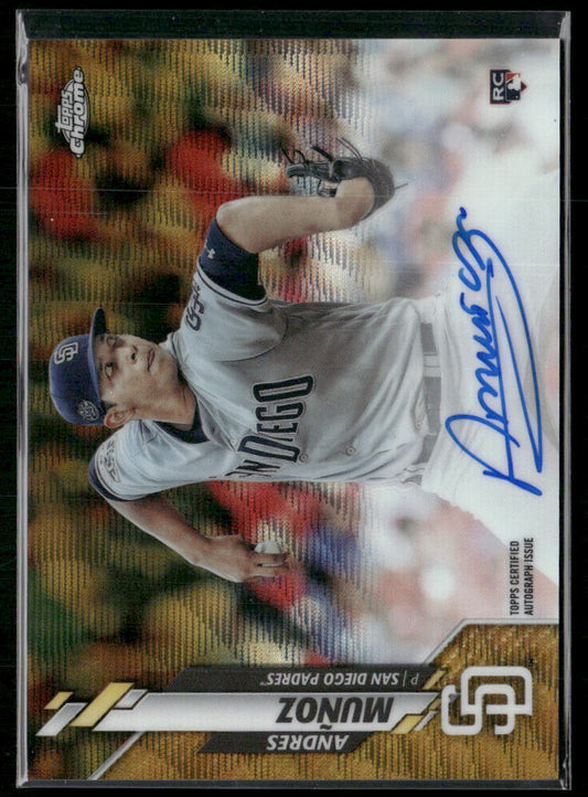 2020 Topps Chrome #RA-AMU Andres Muñoz Rookie Autographs Gold Refractor #/50