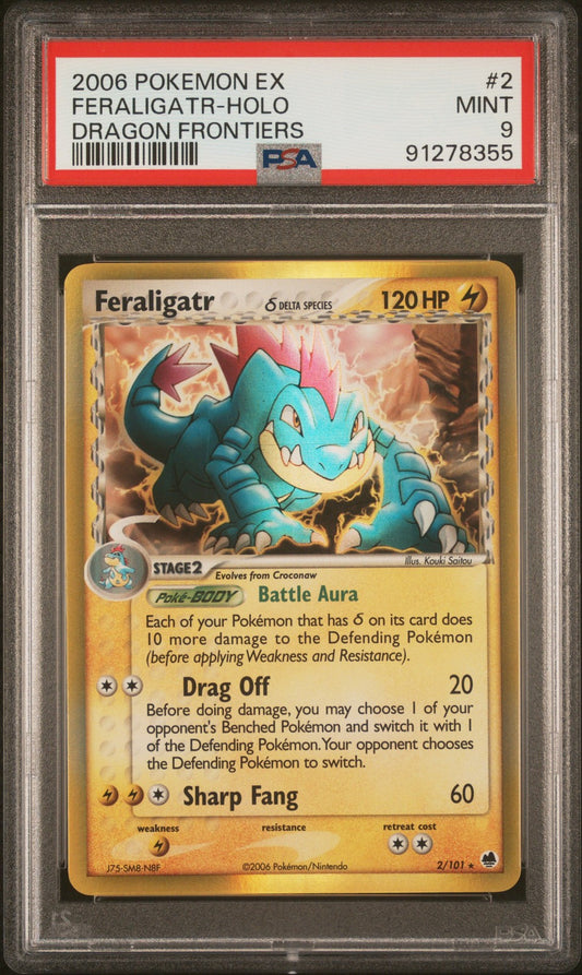 Feraligatr-Holo 2006 Pokemon Ex Dragon Frontiers #2 Dragon Frontiers PSA 9
