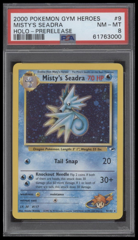 Misty'S Seadra 2000 Pokemon Gym Heroes #9 Holo-Prerelease PSA 8