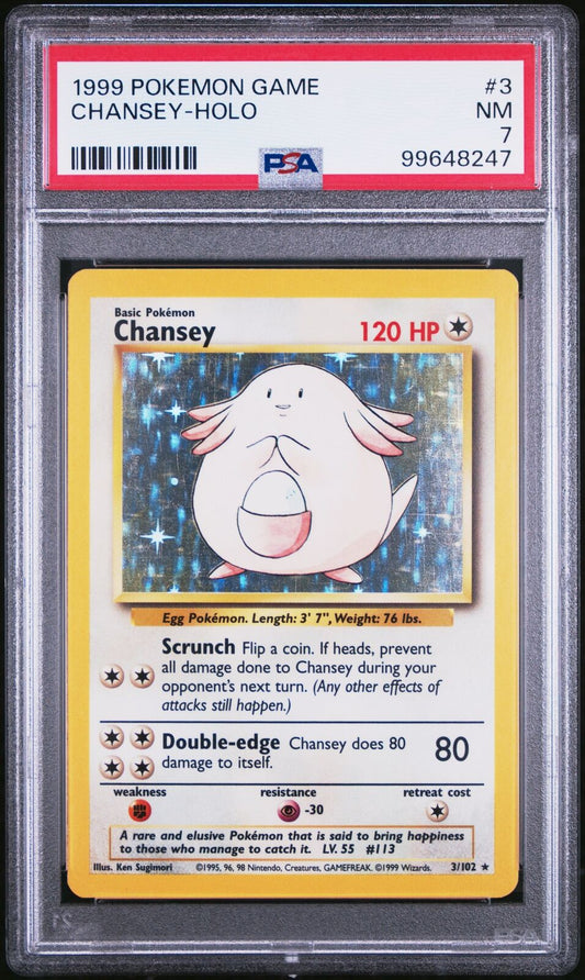 1999 Pokemon Game #3 Chansey-Holo PSA 7
