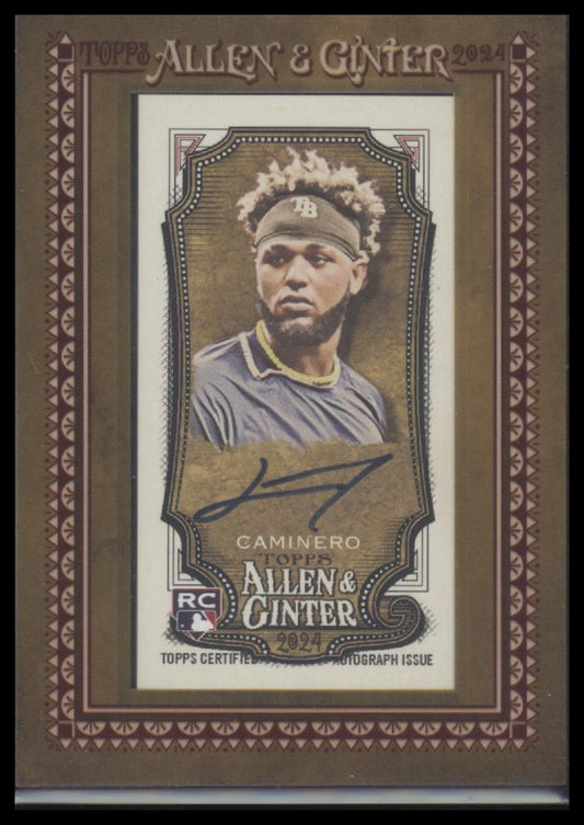 Junior Caminero 2024 Topps Allen & Ginter #MA-JC Framed Mini Baseball Autographs