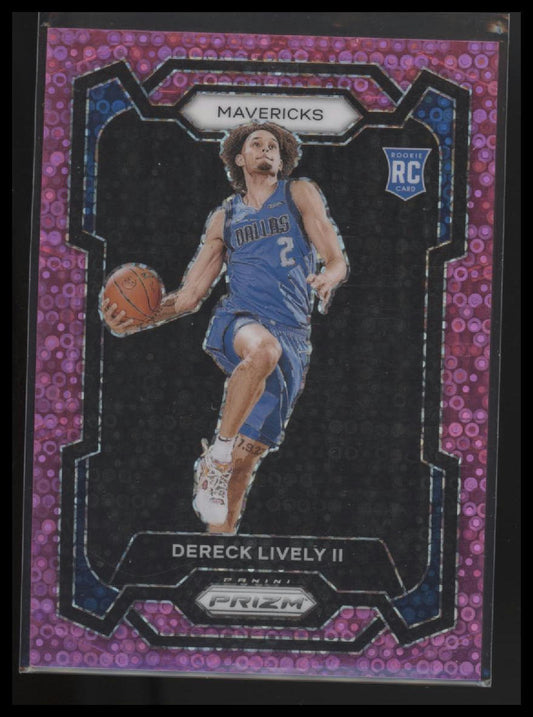 2023-24 Panini Prizm #163 Dereck Lively II Prizms Fast Break Pink #/50
