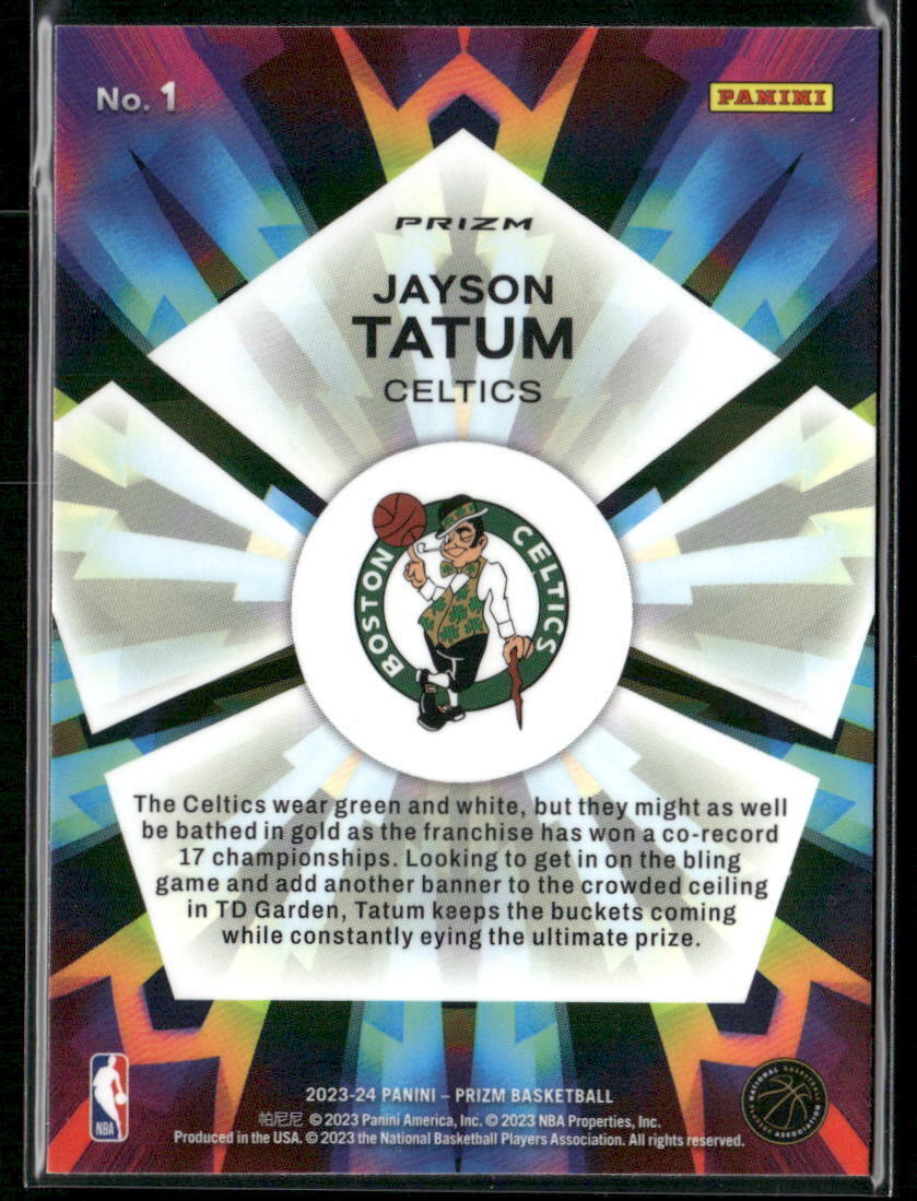 2023-24 Panini Prizm #1 Jayson Tatum Kaleidoscopic Prizms Fast Break
