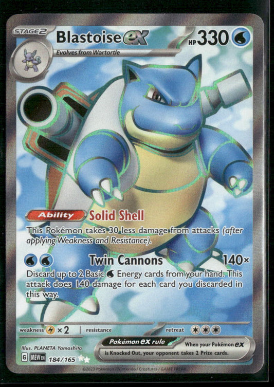Pokemon SV: Scarlet & Violet 151 #184/165 Blastoise ex