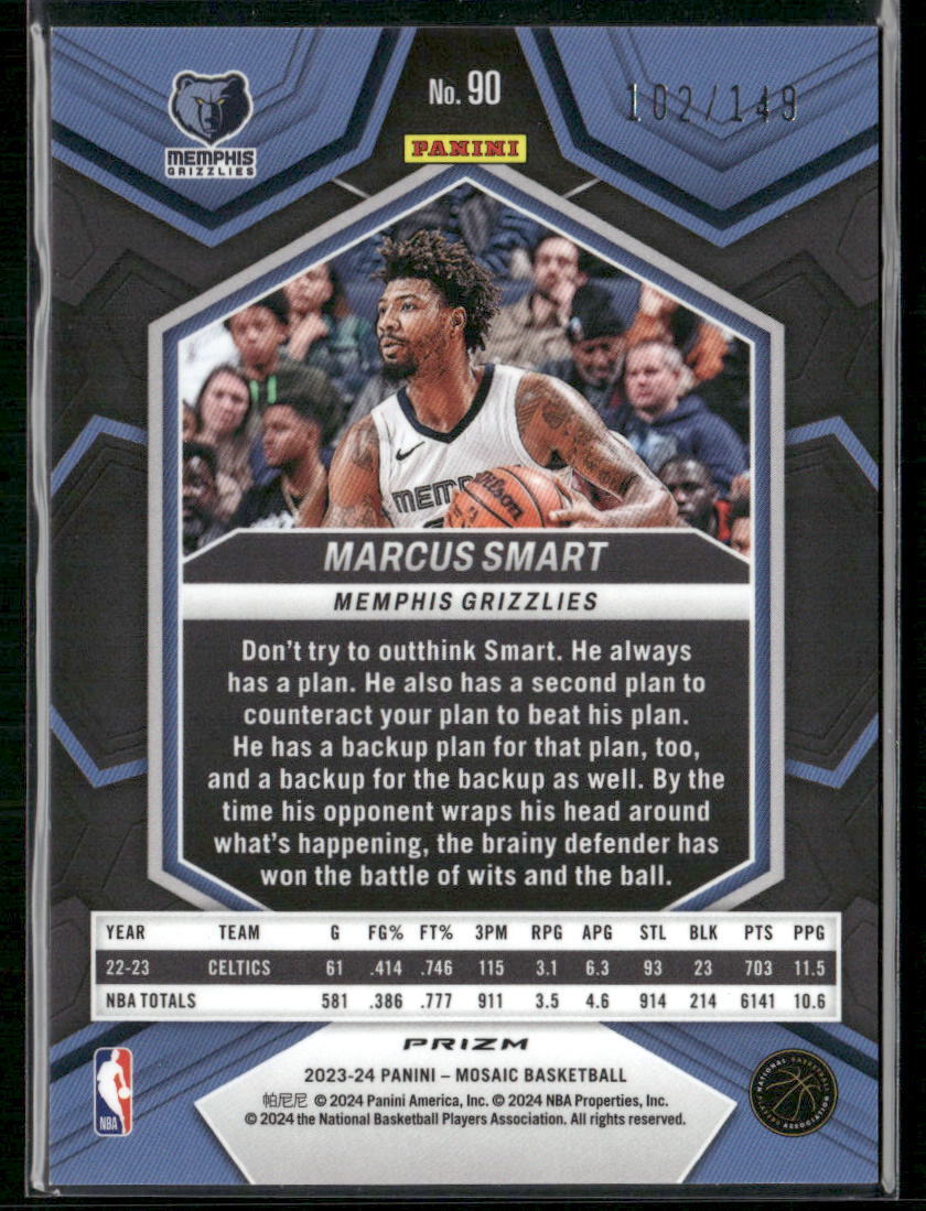2023-24 Panini Mosaic #90 Marcus Smart Pink #/149