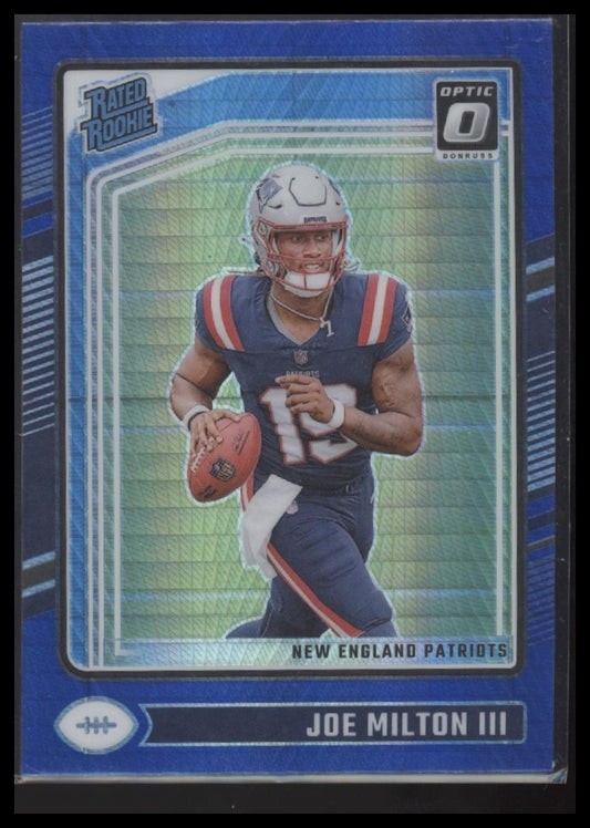 Joe Milton III 2024 Donruss Optic #255 Blue Hyper