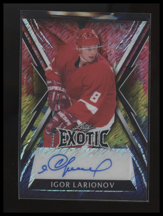 2024 Leaf Hockey Legends - Exotic Autographs Parrot #E-IL1 Igor Larionov #/5