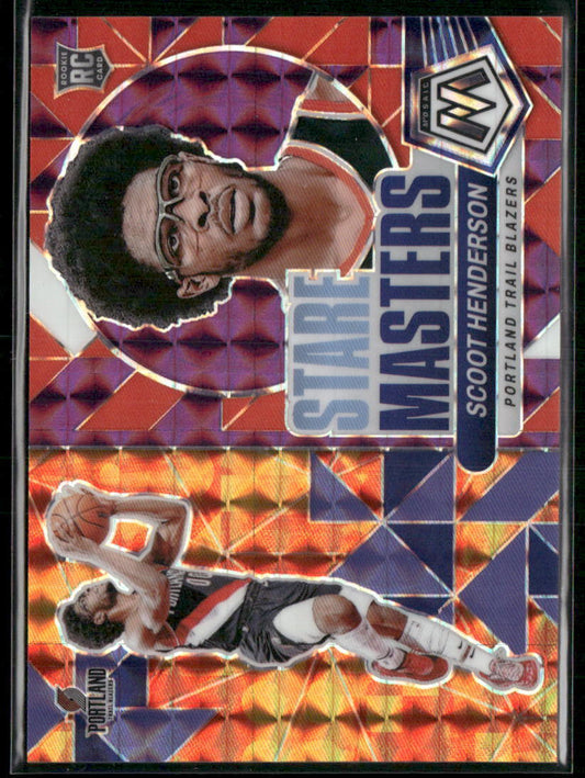 2023-24 Panini Mosaic #12 Scoot Henderson Stare Masters Mosaic Purple #/99