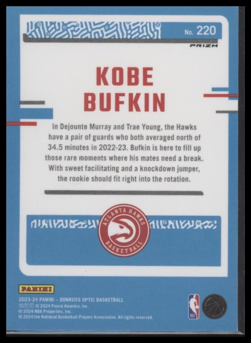 2023-24 Donruss Optic #220 Kobe Bufkin Choice