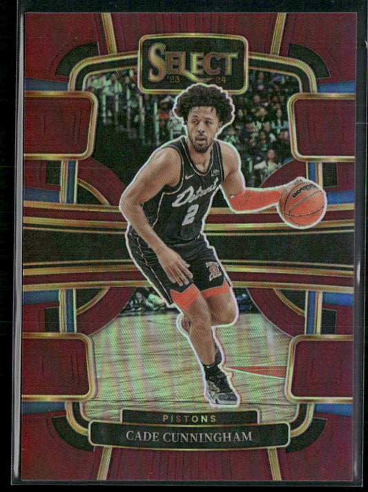 2023-24 Panini Select #26 Cade Cunningham Maroon Prizms #/175