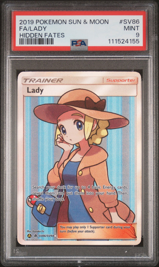 Fa/Lady 2019 Pokemon Sun & Moon Hidden Fates #SV86 Hidden Fates PSA 9