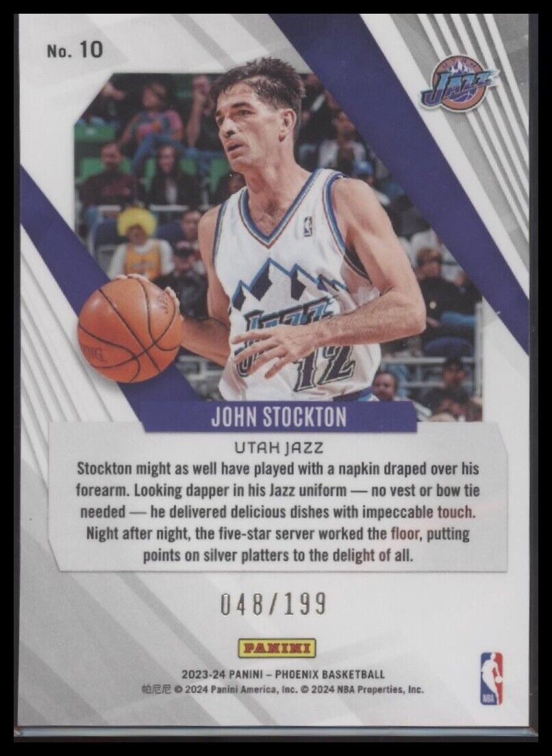2023-24 Panini Phoenix #10 John Stockton Red #/199