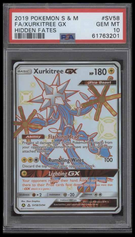 Fa/Xurkitree Gx 2019 Pokemon Sun & Moon Hidden Fates #SV58 Hidden Fates PSA 10