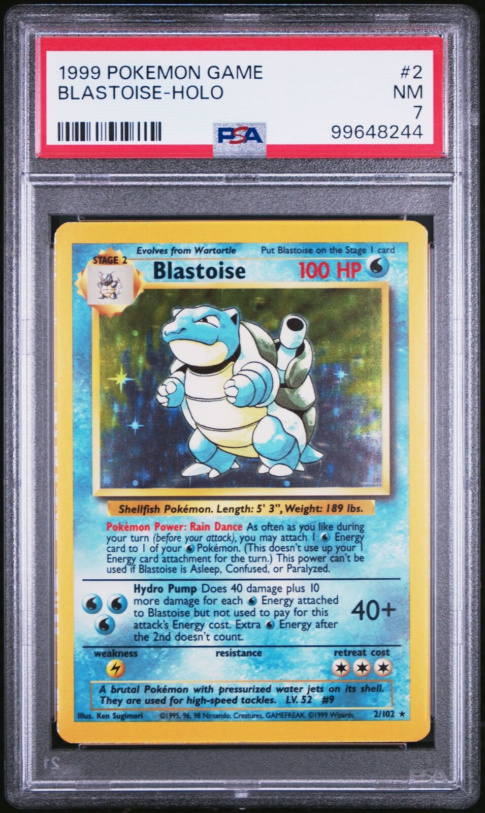 1999 Pokemon Game #2 Blastoise-Holo PSA 7