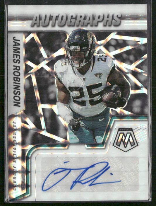 2022 Panini Mosaic #AM-JR James Robinson Autographs Mosaic White #/25