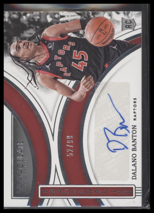 Dalano Banton 2021-22 Panini Immaculate Collection #ICN-DBT Inaugural Ink #/99