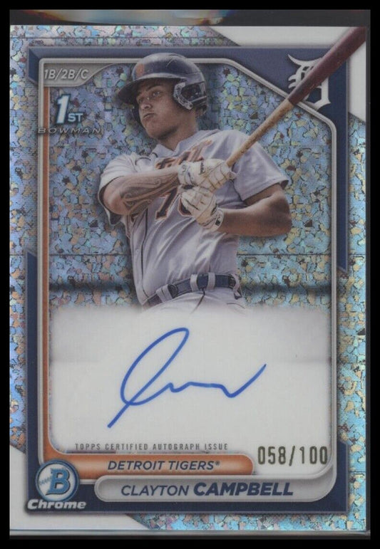 2024 Bowman Clayton Campbell Prospects Autographs Diamond Refractors #/100