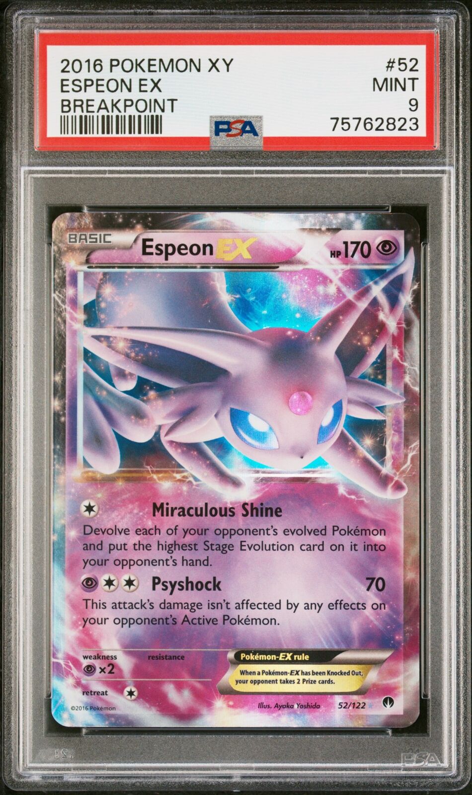 2016 Pokemon Xy Breakpoint #52 Espeon Ex Breakpoint PSA 9
