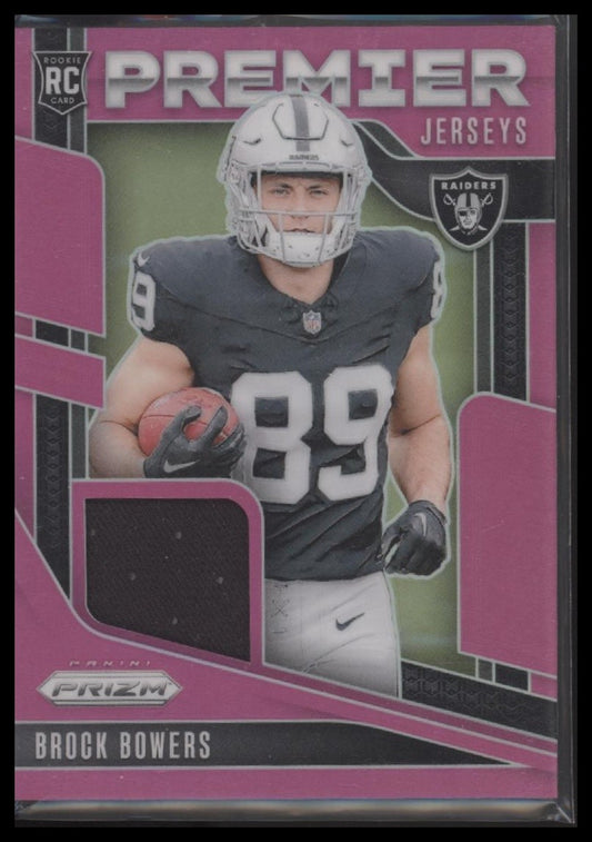 Brock Bowers 2024 Panini Prizm #PJ-BBS Premier Jerseys Pink