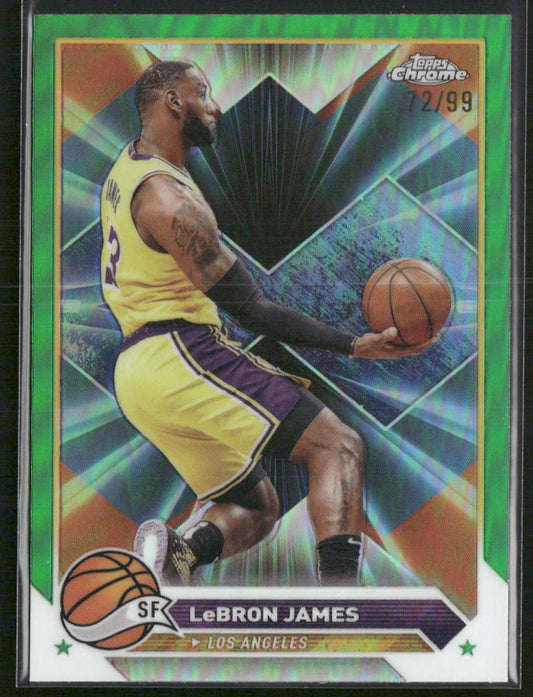 2023-24 Topps Chrome #23 LeBron James Green Refractors #/99