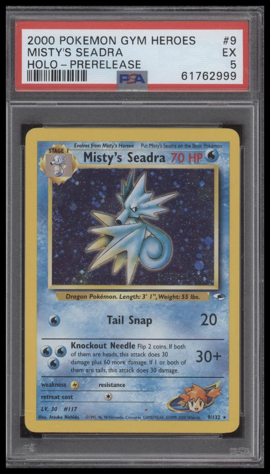 Misty'S Seadra 2000 Pokemon Gym Heroes #9 Holo-Prerelease PSA 5