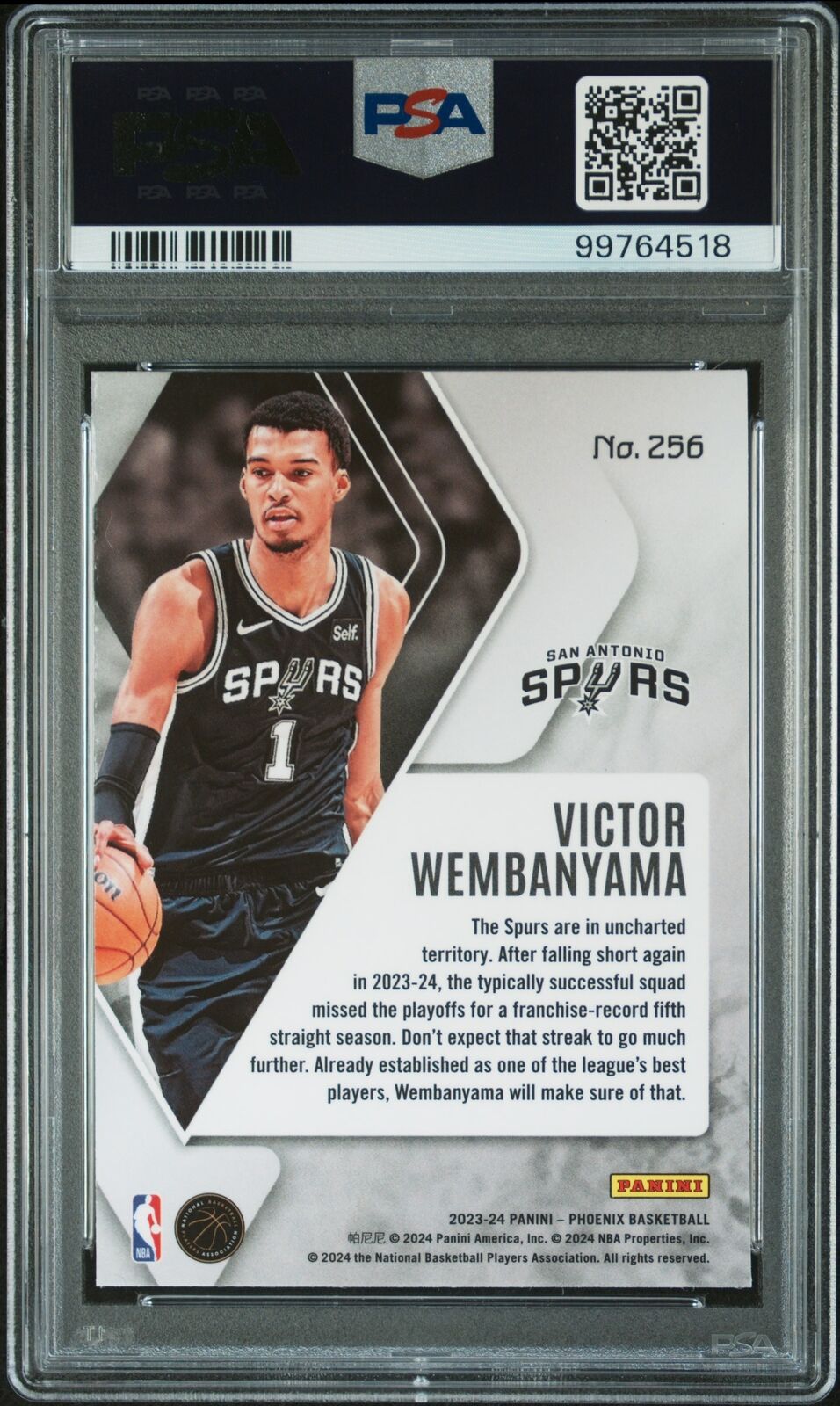 2023 Panini Phoenix #256 Victor Wembanyama Color Burst PSA 10