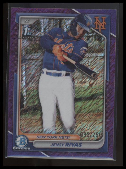 2024 Bowman Chrome Jensy Rivas Prospects Purple Shimmer Refractors #/250