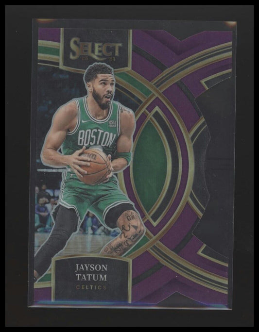 2023-24 Panini Select #156 Jayson Tatum Purple Prizms Die Cut #/99