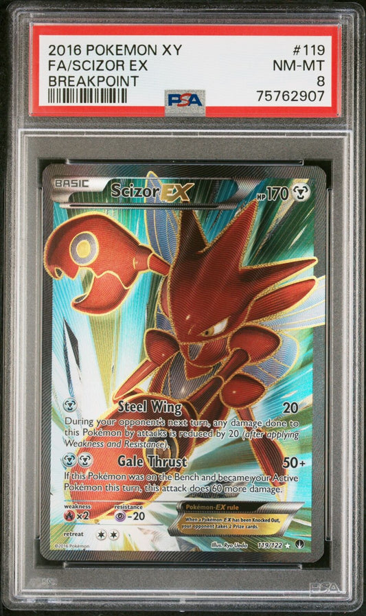 2016 Pokemon Xy Breakpoint #119 Fa/Scizor Ex Breakpoint PSA 8