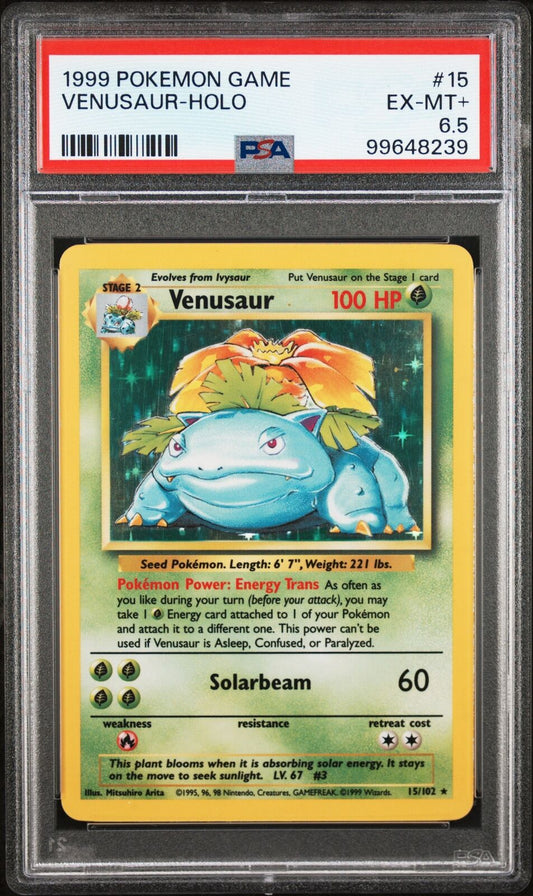 1999 Pokemon Game #15 Venusaur-Holo PSA 6.5