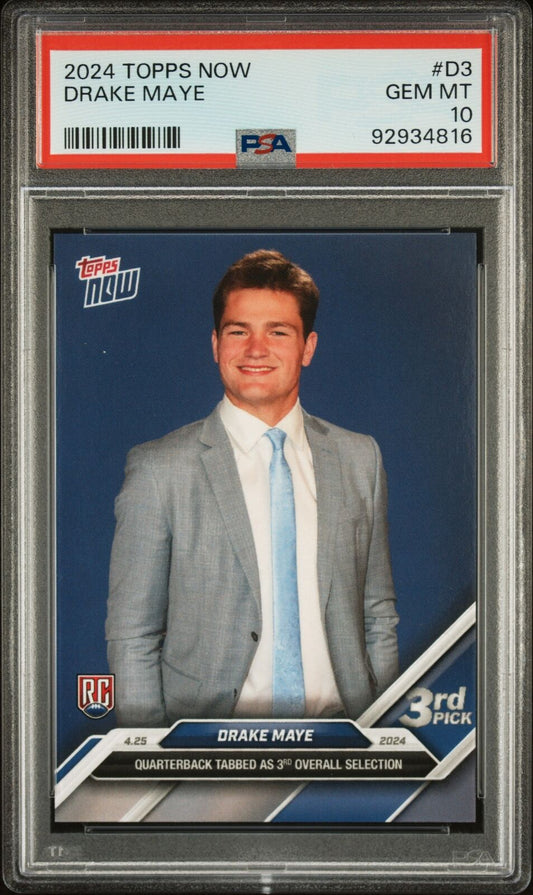 2024 Topps Now #D3 Drake Maye PSA 10
