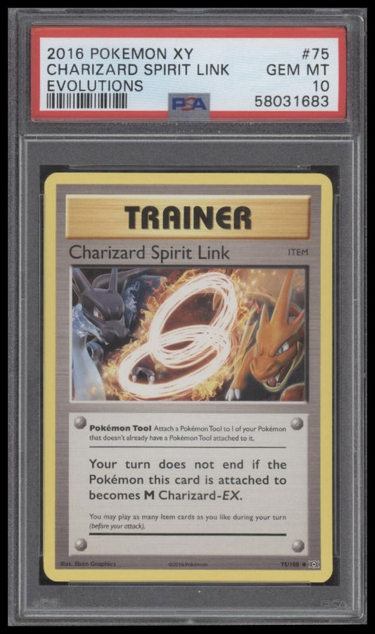 2016 Pokemon Xy Evolutions #75 Charizard Spirit Link Evolutions PSA 10