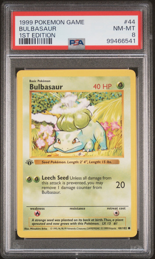 Bulbasaur 1999 Pokemon Game #44 1st Edition PSA 8