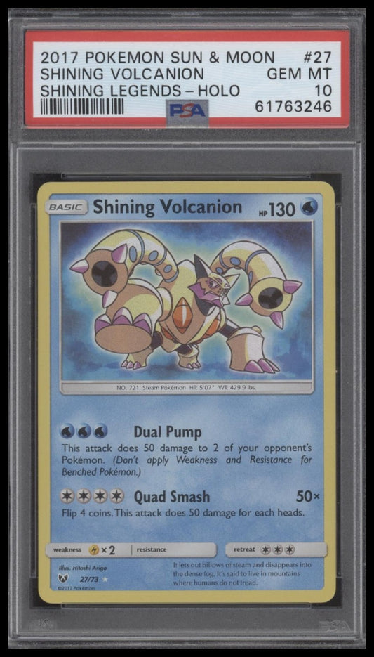 Shining Volcanion 2017 Pokemon Sun & Moon Shining Legends #27 Holo PSA 10
