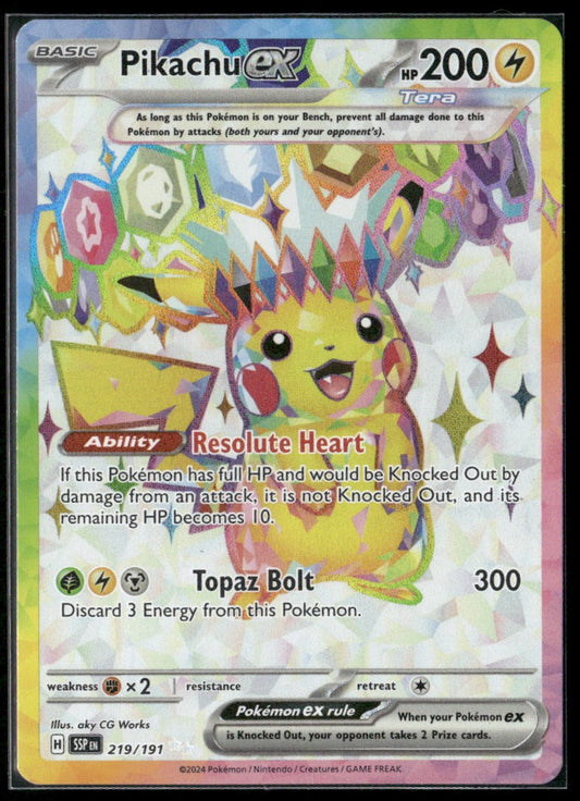 Pikachu ex SV08: Surging Sparks #219/191