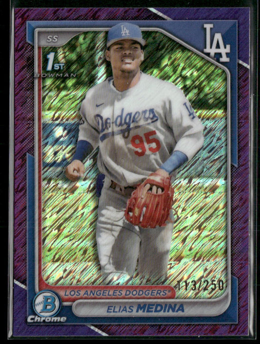 2024 Bowman Chrome Elias Medina Prospects Purple Shimmer Refractors #/250