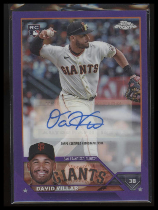 2023 Topps Chrome Update #AC-DV David Villar Autographs Purple #/250
