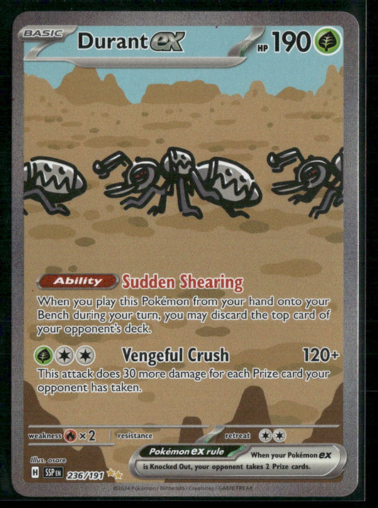 Pokemon SV08: Surging Sparks #236/191 Durant ex