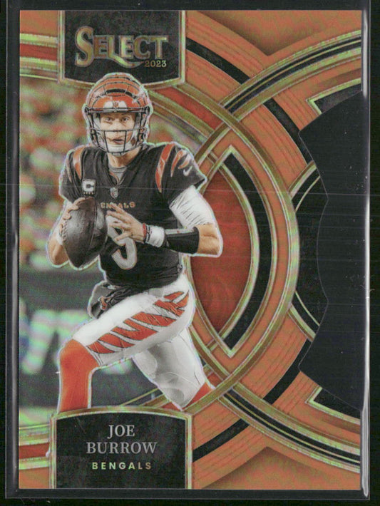 2023 Panini Select #165 Joe Burrow Orange Prizms Die Cuts #/399