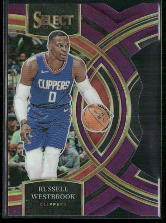 2023-24 Panini Select #146 Russell Westbrook Purple Prizms Die Cut #/99