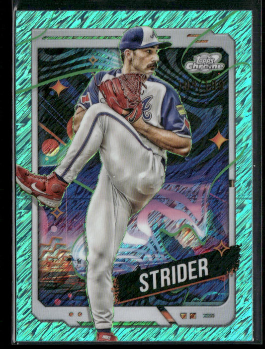 2024 Topps Chrome Cosmic #51 Spencer Strider Aqua Equinox Refractors #/199