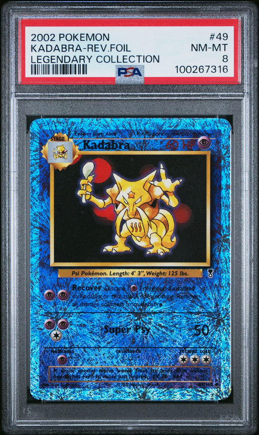 Kadabra 2002 Pokemon Legendary Collection #49 Legendary Collection PSA 8