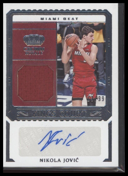 2023-24 Panini Crown Royale #KCJ-JOV Nikola Jovic Kings Court Jersey Auto #/99