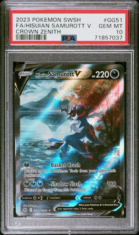 Fa/Hisuian Samurott V 2023 Pokemon Sword And Shield Crown Zenith PSA 10