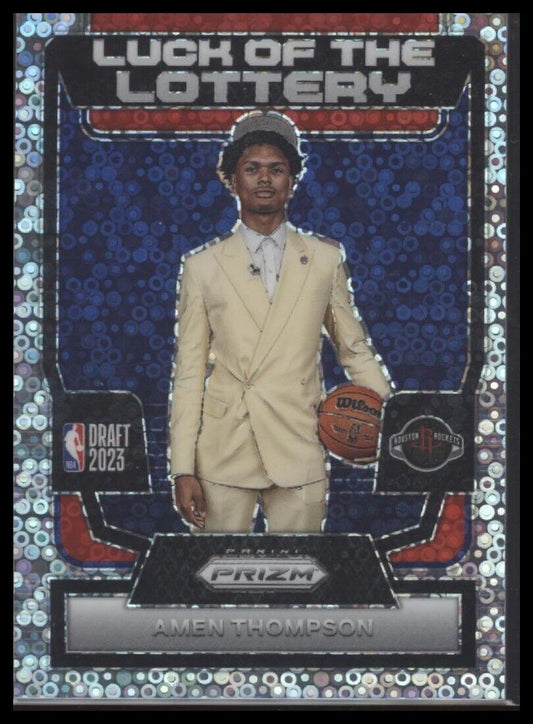 2023-24 Panini Prizm #12 Amen Thompson Luck of the Lottery Prizms Fast Break