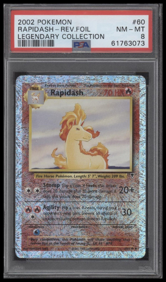 Rapidash-Rev.Foil 2002 Pokemon Legendary Collection #60 PSA 8